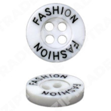 Пуговицы, 11 мм., 4 прокола, белый + черное лого Fashion