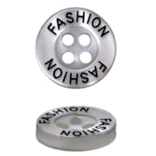 Пуговицы, 11 мм., 4 прокола, белый перламутр + черное лого Fashion