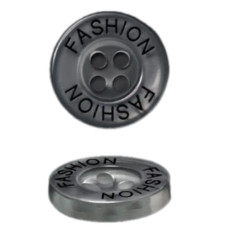 Пуговицы, 13 мм., 4 прокола, прозрачный + черное лого Fashion