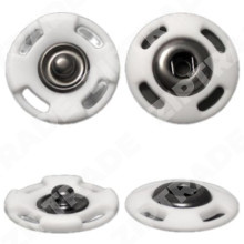 Кнопка, 23 мм., белый матовый/черный никель