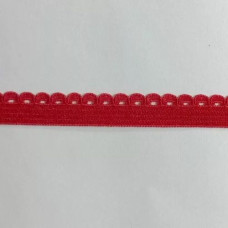 Тесьма эластичная ажурная, 8 мм., true red