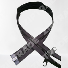 Молния спиральная Т-10: разъемная бегунок 2 пуллера чёрная (10 шт) - Длина 250см
