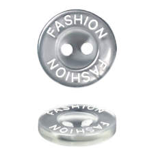 Пуговицы, 11 мм., 2 прокола, прозрачный/белое лого FASHION