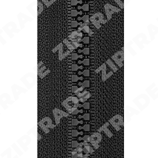 Молния трактор, тип 5, 100 см., 2 зам., ус. зв. LOGO, разъем., черный